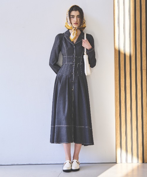 AND COUTURE（アンドクチュール） ワンピース デニムライク前ボタン