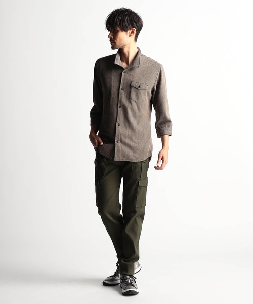 NICOLE CLUB FOR MEN シャツ ラッセルストライプスタンドカラー7