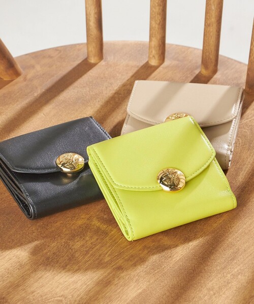 SHIPS（シップス） 財布 イタリアンレザー ゴールドパーツ 二つ折り