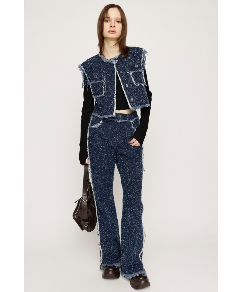 スライ デニムパンツ SLY（スライ） 加工デニムパンツ 1 ブラック レディース : ZOZOTOWN