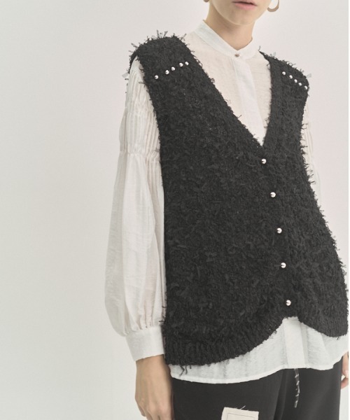 ベスト ジレ Tawa knit long vest  タワニットロングベスト レディース