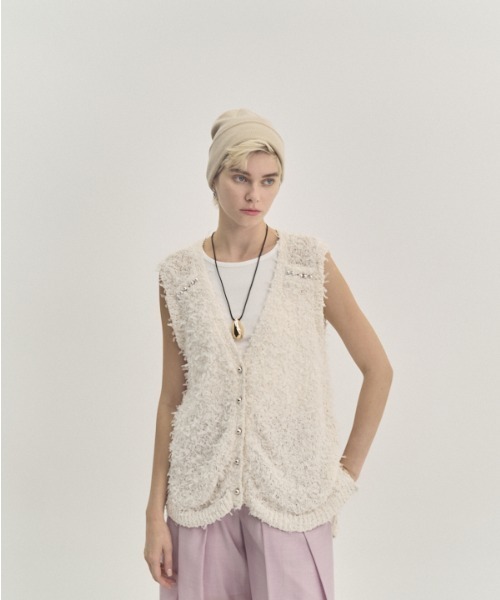 Muel Chic（ミュエルシック） ベスト ジレ Tawa knit long vest タワ