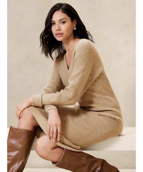 [BANANA REPUBLIC FACTORY STORE] вязаный One-piece S Camel женский 
