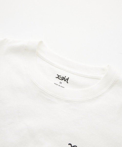すぐ届く☆X-girl ベビーTシャツ バタフライ刺繍 旬な着こなし◎ X-girl tシャツ LOGO AND BUTTERFLY 2P S/S BABY TEE レディース
