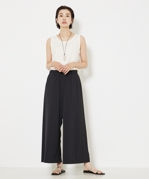 qualite パンツ 2WAYストレッチワイドパンツ レディース