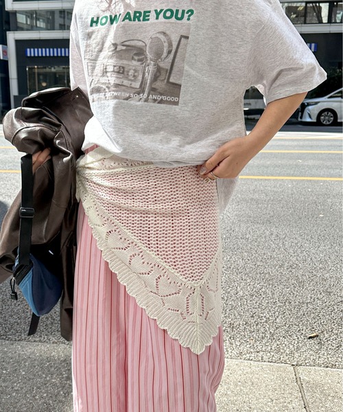 ANNAPIU｜アンナピュー レースストール　イタリア製 ANNA SUI（アナスイ）の「コットン三角ニットレースストール（ストール