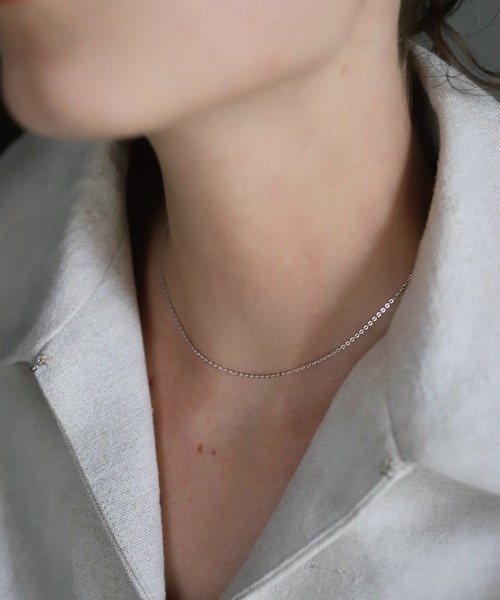 TEN. ネックレス SILVER925 フラットケーブルチェーンネックレス 38cm