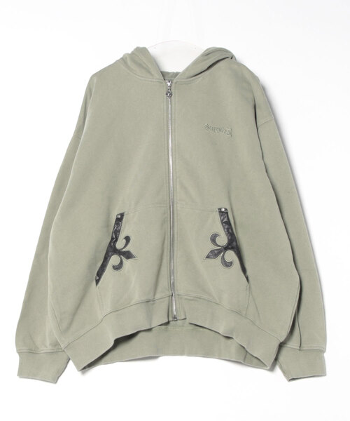 パーカー SUPPLIER/「LHP EXCLUSIVE」FLEUR LEATHER PATCH ZIP HOODIE レディース メンズ