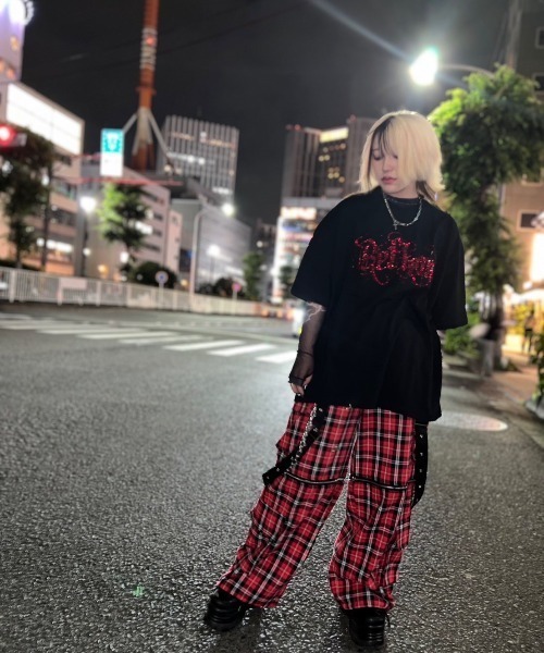 トラバストーキョー サスペンダー付きチェックカーゴパンツ TRAVAS TOKYO カーゴパンツ 「TRAVAS TOKYO/トラバス トーキョー