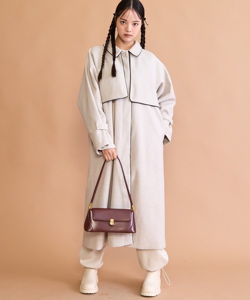 「paravion」 ステンカラーコート FREE ブラック レディース_画像3