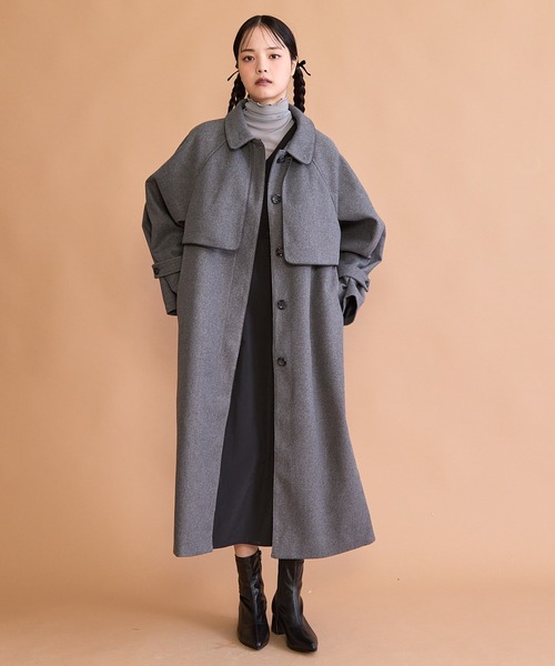 「paravion」 ステンカラーコート FREE ブラック レディース_画像9