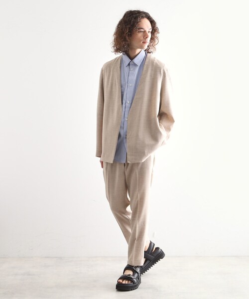 タックン FOXEY ノーカラージャケット ベージュ系 tk.TAKEO KIKUCHI（ティーケータケオキクチ） ジャケット ノーカラー