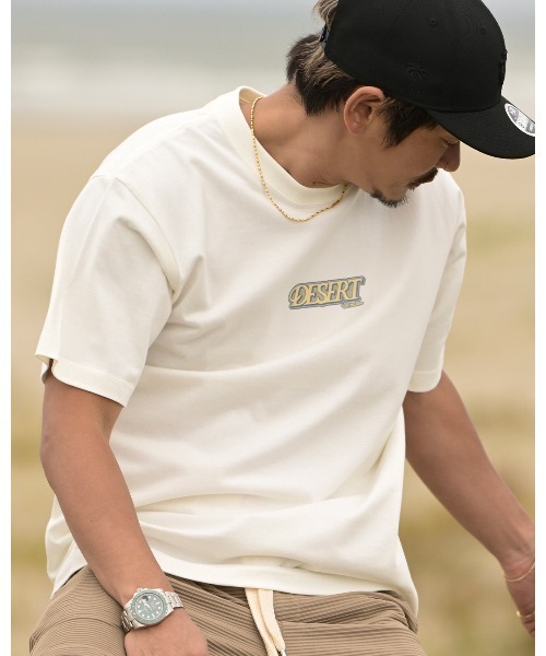 T*room出品です Re:room tシャツ デゼルトロゴプリントTシャツ メンズ