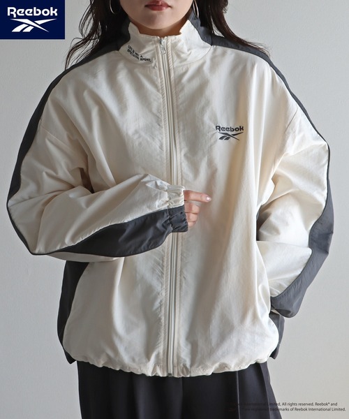 「COURO」 「Reebok」ジップアップブルゾン L アイボリー レディース
