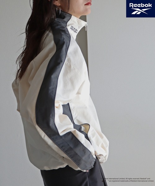「COURO」 「Reebok」ジップアップブルゾン L アイボリー レディース