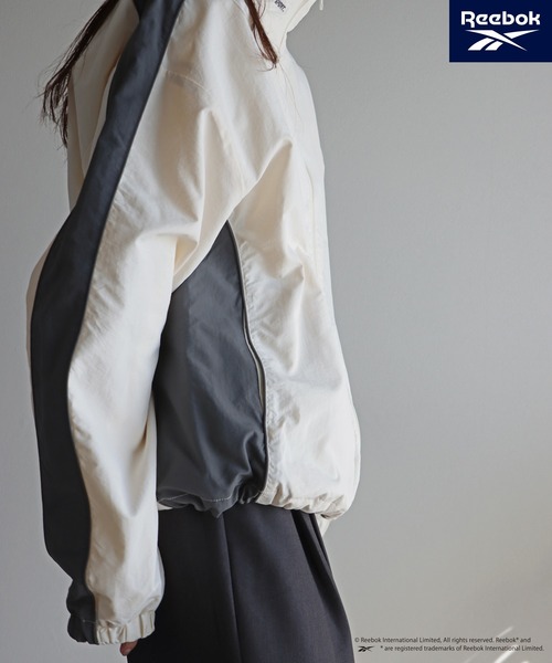 「COURO」 「Reebok」ジップアップブルゾン L アイボリー レディース