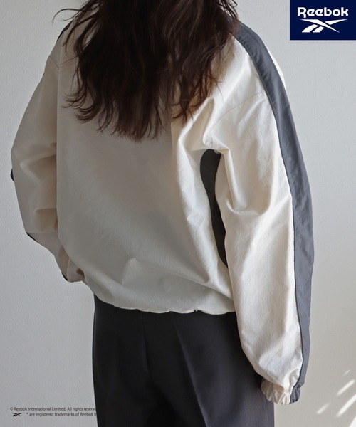 「COURO」 「Reebok」ジップアップブルゾン L アイボリー レディース