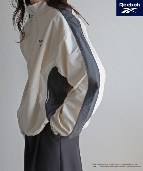 「COURO」 「Reebok」ジップアップブルゾン L アイボリー レディース
