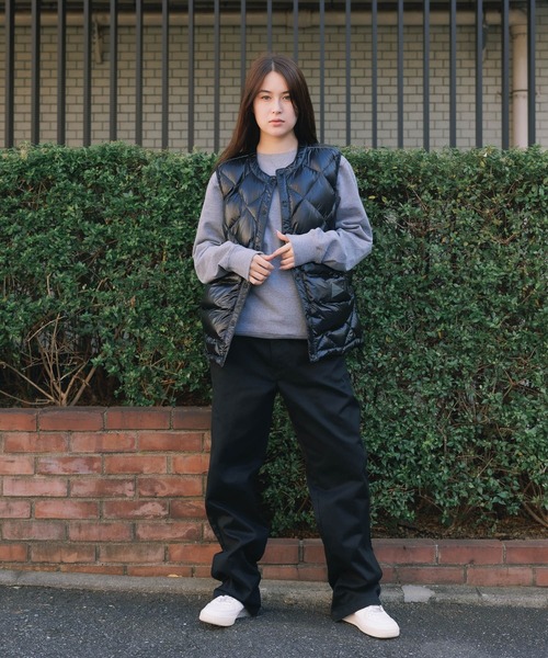 and wander（アンドワンダー） ダウンベスト ベスト diamond stitch