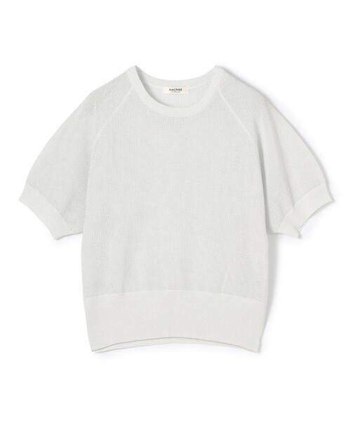 ニット セーター コットンメッシュ ハーフスリーブプルオーバー レディース