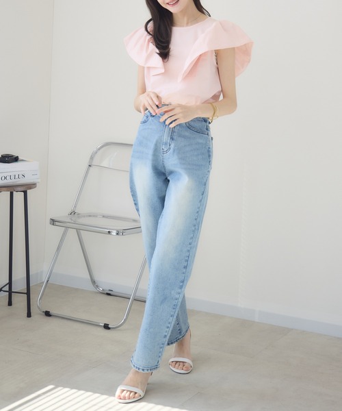 人気インスタグラマー midopei× meeny minyコラボデニム meeny miny ジーンズ デニム デニムパンツ 「meeny miny