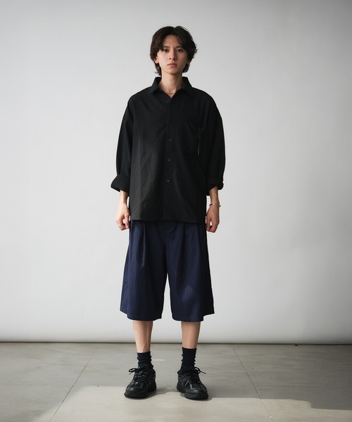 パンツ wide tuck stripe shorts Adoon plain パンツ Two-Tuck Wide Stripe Shorts / 2タック