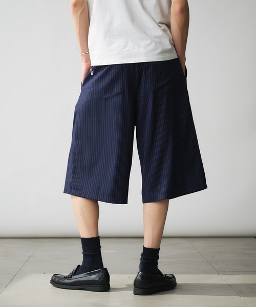 Adoon plain ワイドパンツ パンツ Two-Tuck Wide Stripe Shorts / 2