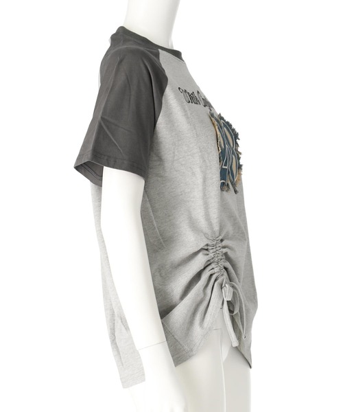 AW139 T シャツ&ワッペン ANAP（アナップ） tシャツ 半袖 デニムワッペン付き ラグランTシャツ