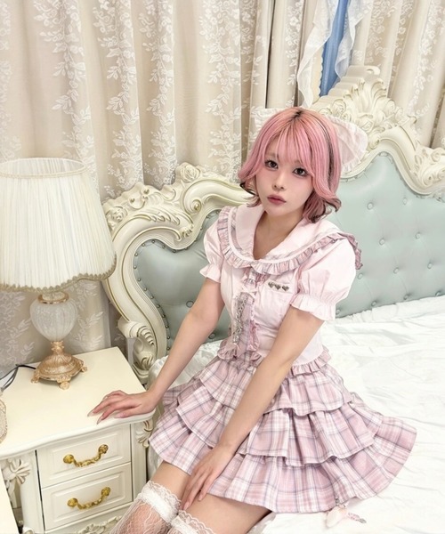 Ankrouge コットンレーススカパン ピンク コットンレーススカパン - Ank Rouge(アンクルージュ)のショートパンツ