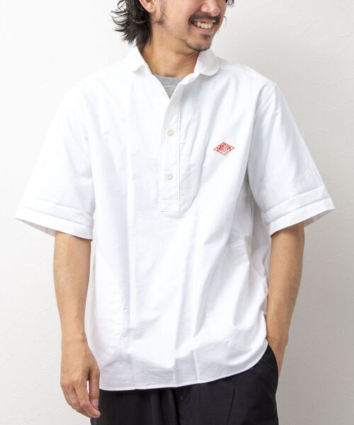 【美品】ダントン　Danton シャツ　メンズ　ホワイト　ロゴ　半袖　白　42 Danton 「DANTON」 半袖シャツ 42 ホワイト メンズ : ZOZOTOWN