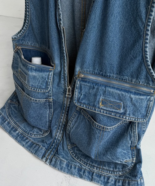 wee9s（ウィークス） ベスト ジレ 8 pockets BUDDY DENIM VEST / 8