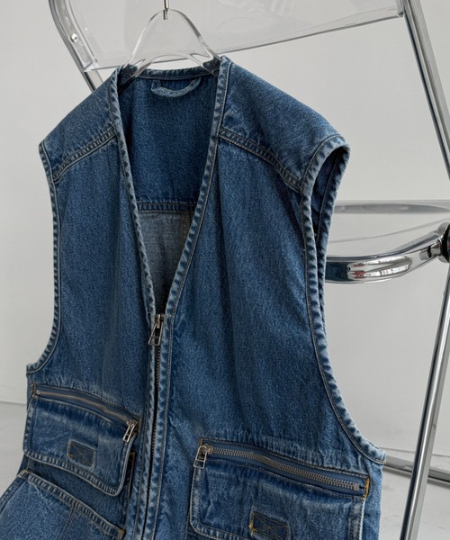 wee9s（ウィークス） ベスト ジレ 8 pockets BUDDY DENIM VEST / 8