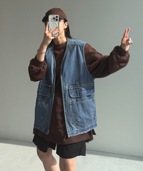 wee9s（ウィークス） ベスト ジレ 8 pockets BUDDY DENIM VEST / 8