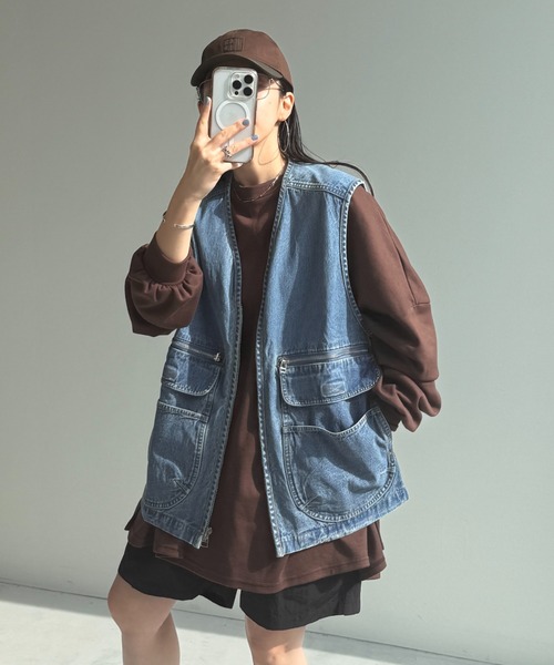 wee9s（ウィークス） ベスト ジレ 8 pockets BUDDY DENIM VEST / 8