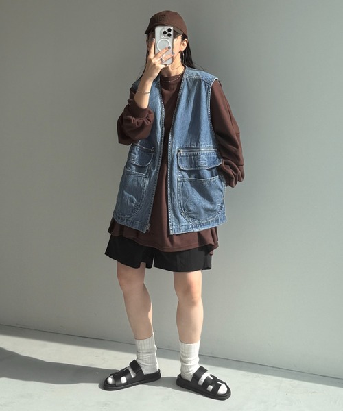 wee9s（ウィークス） ベスト ジレ 8 pockets BUDDY DENIM VEST / 8