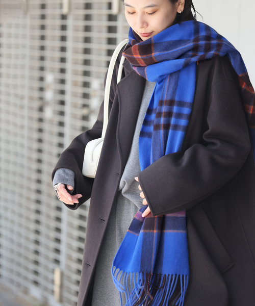 ★ジャーナルスタンダード★カシミアストール　ネイビー★ ☆ジャーナルスタンダード☆カシミアストール ネイビー☆