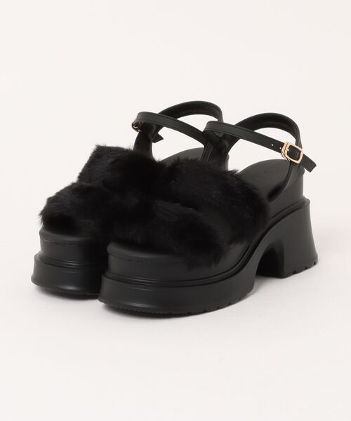 Parade サンダル 「厚底」ダブルベルトファーサンダル 57014FS