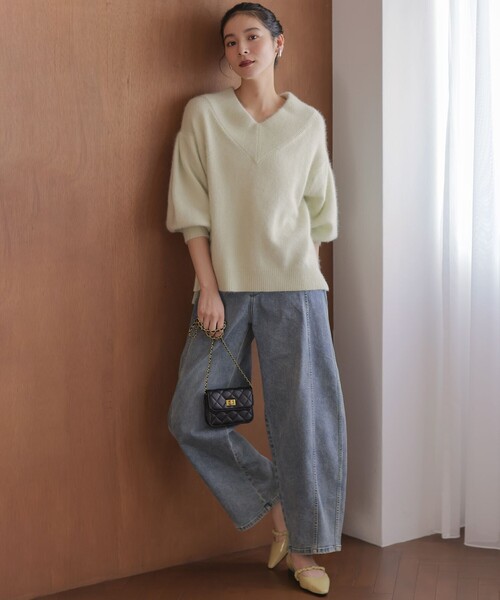 組曲（KUMIKYOKU） ニット セーター フラッフィーファーVネック