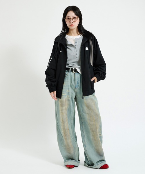 Perushu ジャージ × Kappa コラボスタンドネックブルゾン メンズ