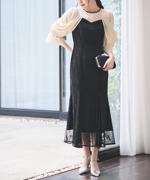 RUIRUE BOUTIQUE 「RUIRUE BOUTIQUE」 7分袖ワンピース M ブラック