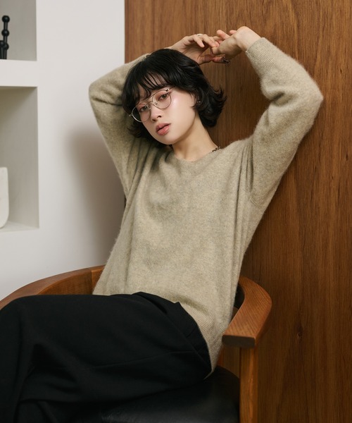 ニット セーター wool cashmere v neck knit pullover /ウールカシミヤ 
