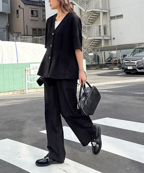 「fredy emue」 イージーパンツ 36 ブラウン レディース_画像6