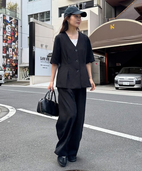 「fredy emue」 イージーパンツ 36 ブラウン レディース_画像7