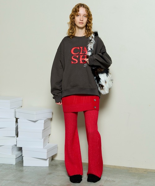 トレーナー スウェット CLASH Logo Stud Sweatshirt / CLASHロゴスタッズスウェット レディース