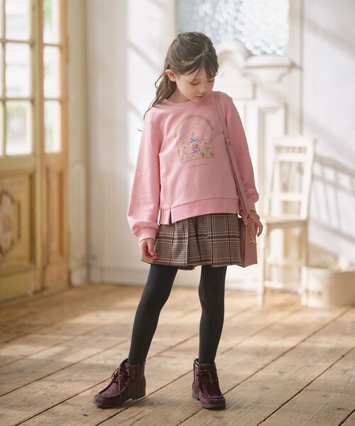 パンツ 「150-160cm」レディチェック キュロット キッズ 子供服 女の子 