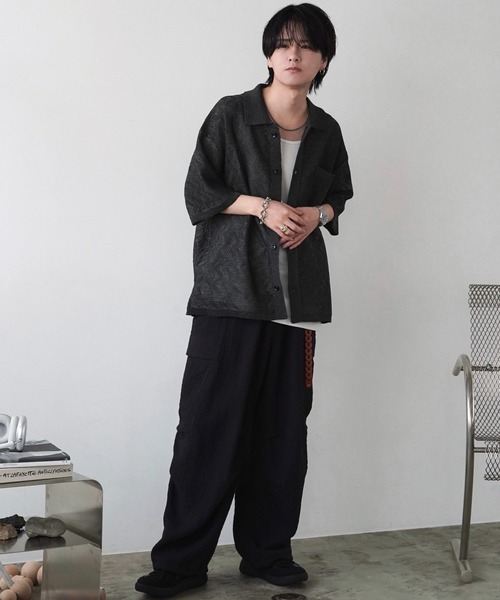 WYM LIDNM 「WYM LIDNM」 半袖ニット S ブラック メンズ : ZOZOTOWN