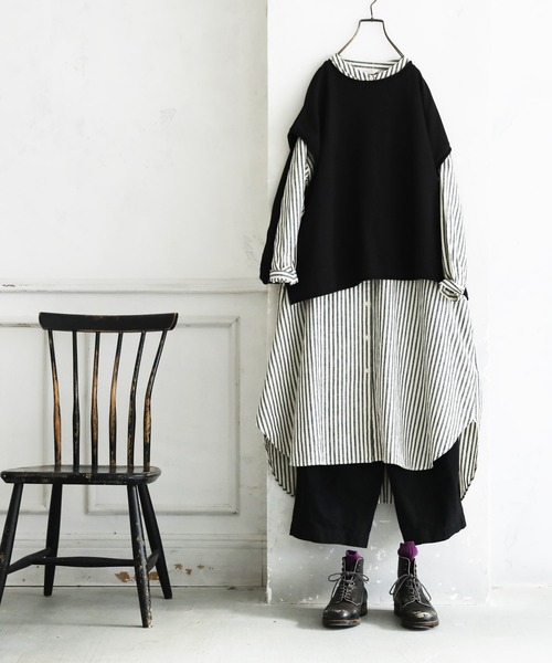 「soulberry」 長袖ワンピース 4L グレー レディース_画像4