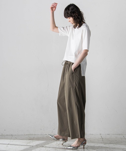 「la.f…」 半袖Tシャツ 9号 カーキ レディース_画像2