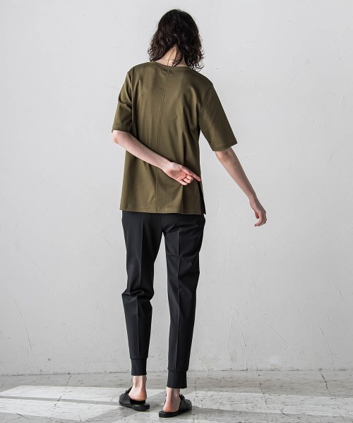 「la.f…」 半袖Tシャツ 9号 カーキ レディース_画像4