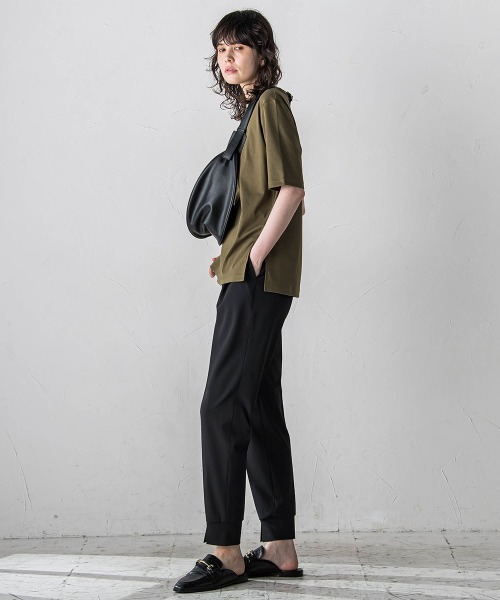 「la.f…」 半袖Tシャツ 9号 カーキ レディース_画像6